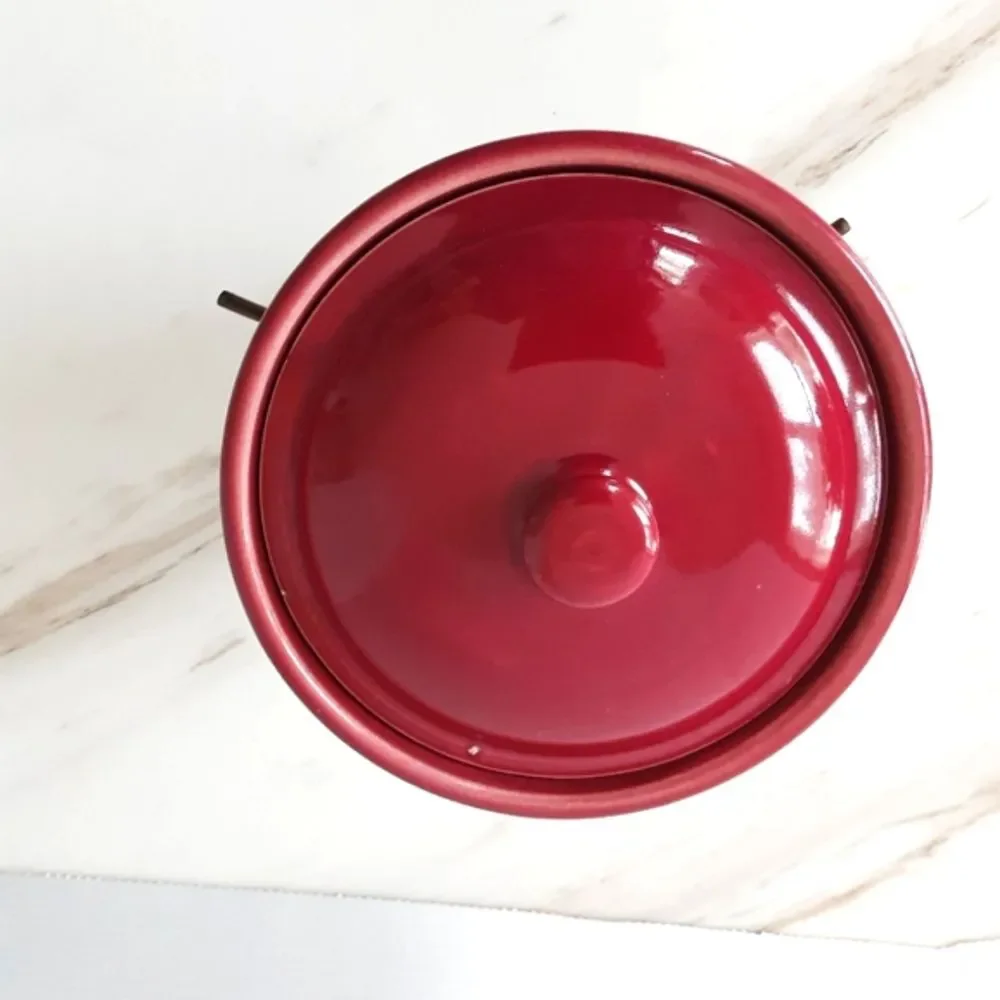 VTG WELLER POTTERY CRANBERRY 1QT STASH JAR